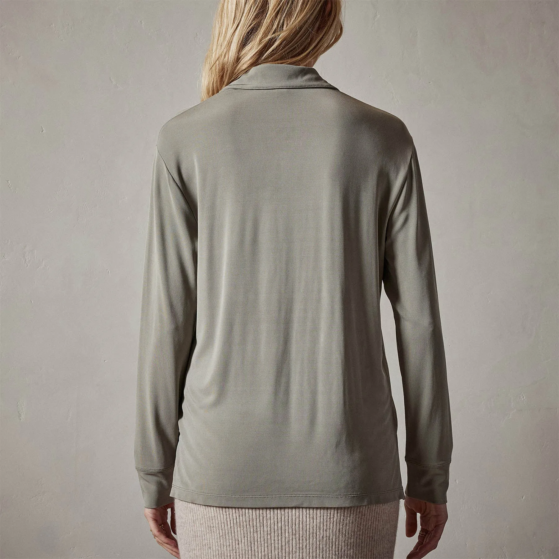 Stretch Matte Jersey Shirt - Concrete